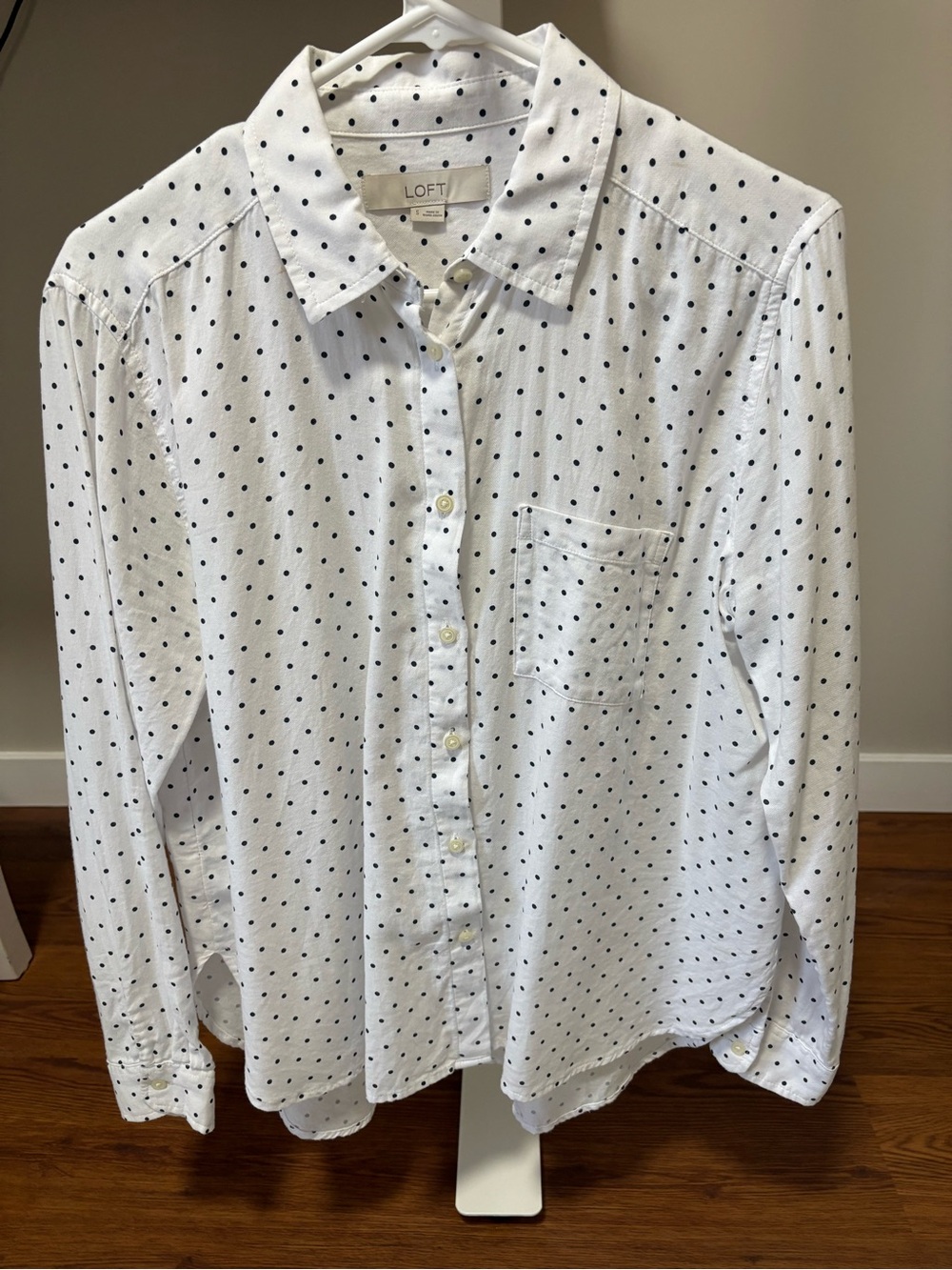 LOFT polka dot button down shirt